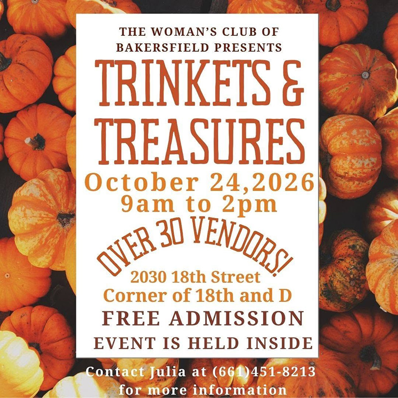 Image -THE WOMAN'S CLUB OF BAKERSFIELD PRESENTS TRINKETS & TREASURES October 24,2026